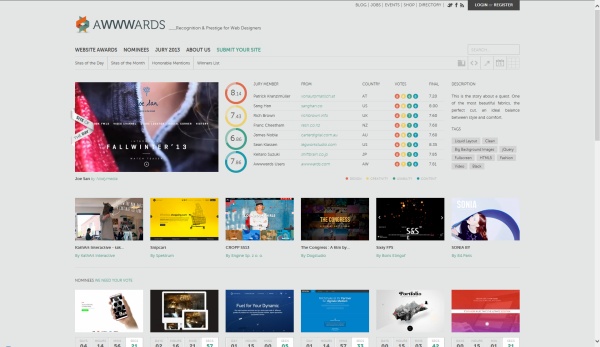 Site Internet AWWARDS