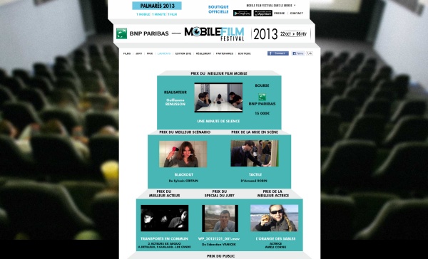 Site Internet du Mobile Festival Film